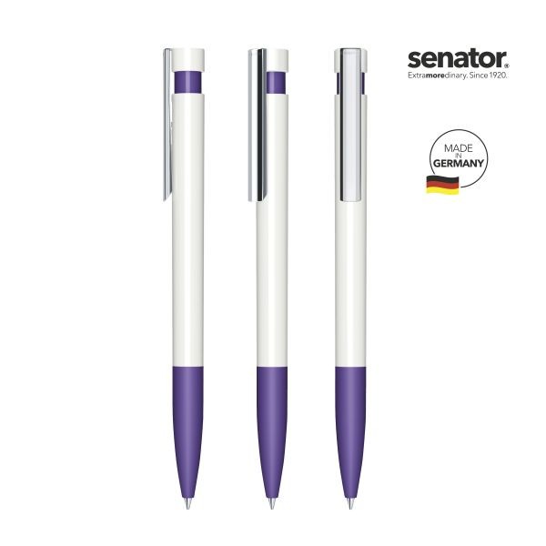 SENATOR Kugelschreiber LIBERTY Polished Basic SG MC 3213 Weiß - Pantone 267 Violett