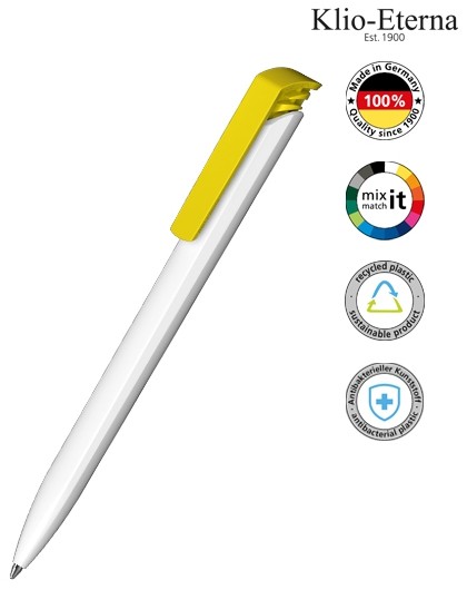 Klio-Eterna Kugelschreiber Trias recycling antibacterial 42668 weiß/gelb