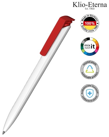 Klio-Eterna Kugelschreiber Trias recycling antibacterial 42668 weiß/rot