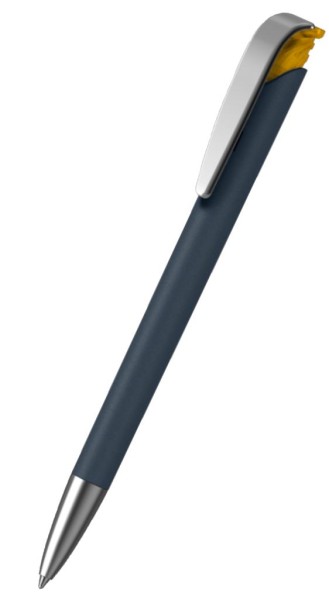 KLIO-ETERNA Kugelschreiber Jona softgrip ice MMs Kobaltblau DSG Orange OTI