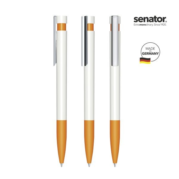SENATOR Kugelschreiber LIBERTY Polished Basic SG MC 3213 Weiß - Pantone 151 Orange