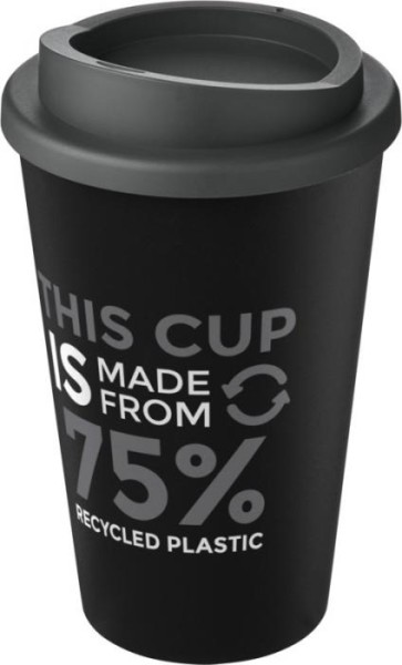 Recycling Isolierbecher als Doppelwandiger Coffee to go Becher - schwarz-grau
