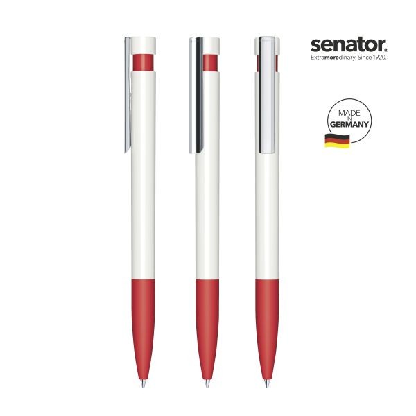 SENATOR Kugelschreiber LIBERTY Polished Basic SG MC 3213 Weiß - Pantone 186 Rot