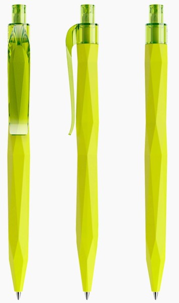 prodir Kugelschreiber QS20 Kunststoff-Clip curved PRP softtouch R66 gelb-grün