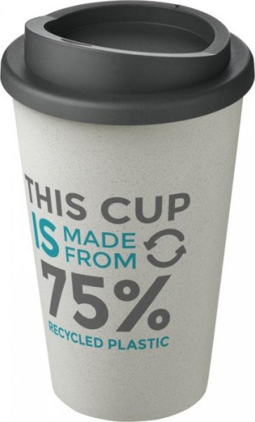 Recycling Isolierbecher als Doppelwandiger Coffee to go Becher - weiss-grau