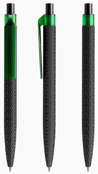 prodir Kugelschreiber QS03 Kunststoff-Clip flat transparent PMT T67 grün