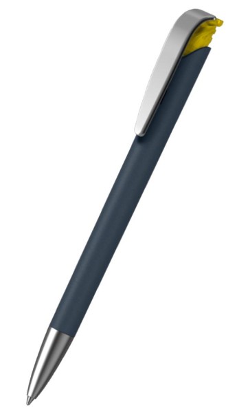 KLIO-ETERNA Kugelschreiber Jona softgrip ice MMs Kobaltblau DSG Sonnengelb STI