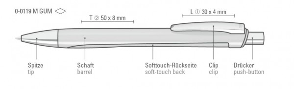 UMA Kugelschreiber WAVE M GUM 0-0119 Magenta