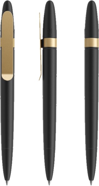 prodir Kugelschreiber DS5 Metal Clip TSM Matt Black S13 Gold
