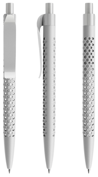 prodir Kugelschreiber QS40 Air Kunststoff-Clip curved PMP matt M77 grau