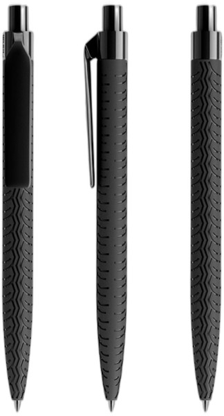 prodir Kugelschreiber QS03 Kunststoff-Clip flat polished PMP P75 schwarz