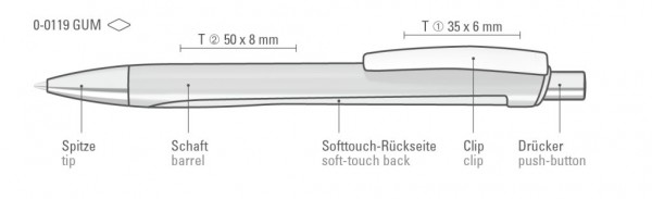 UMA Kugelschreiber WAVE GUM 0-0119 Orange