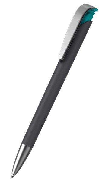 KLIO-ETERNA Kugelschreiber Jona softgrip ice MMs Schwarz ASG Türkis TTI