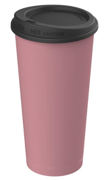 Kaffeebecher ToGo raffiniertes rot / schwarz 400 ml