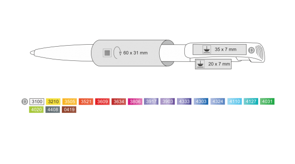 Ritter Pen Kugelschreiber Clear Silver F 32000 Frost-Weiß 3100