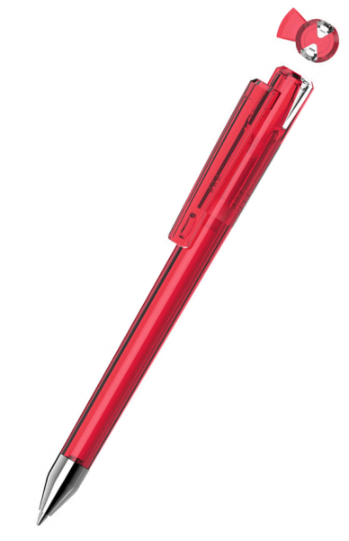 UMA Kugelschreiber CRYSTAL transparent SI 1-0147 Rot-Klar