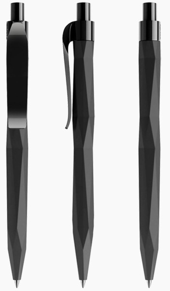 prodir Kugelschreiber QS20 Kunststoff-Clip curved PRP softtouch R75 schwarz