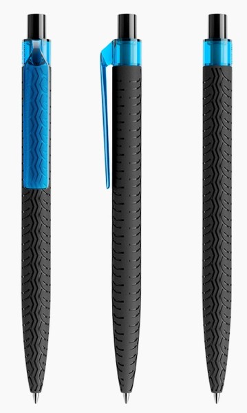 prodir Kugelschreiber QS03 Kunststoff-Clip flat transparent PMT T53 hellblau