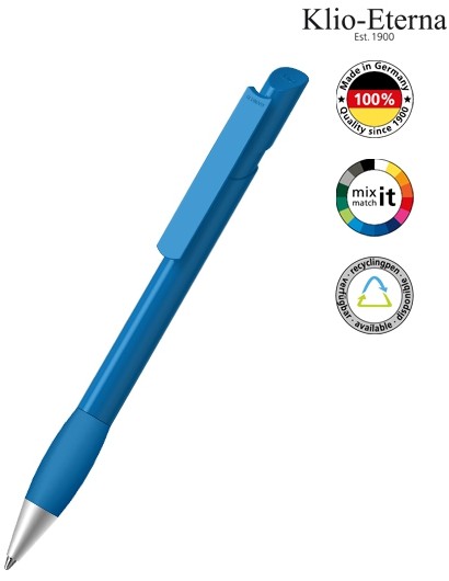 Klio-Eterna Kugelschreiber Cava grip high gloss Ms 43556 hellblau F