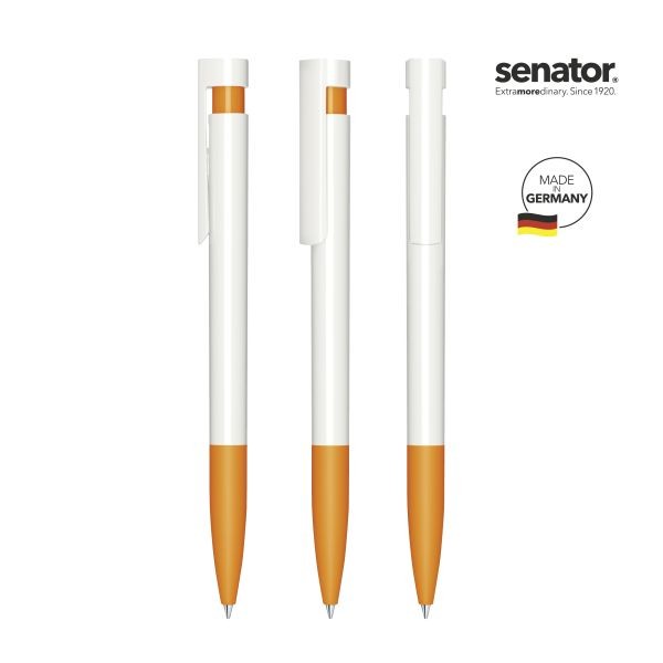 SENATOR Kugelschreiber LIBERTY Polished Basic SG 3210 Weiß - Pantone 151 Orange