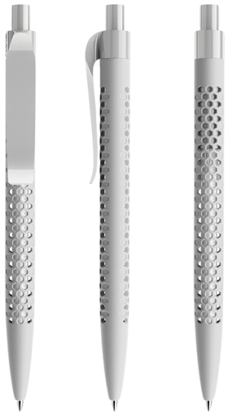 prodir Kugelschreiber QS40 Air Kunststoff-Clip curved PRP softtouch R77 grau