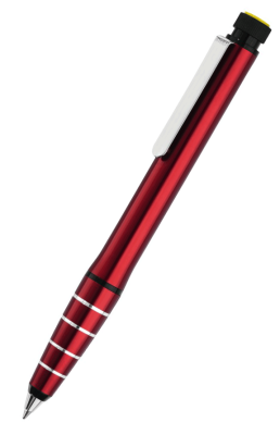 Kugelschreiber Mit Textmarker – Stylisch, Silber-rot, 1 Mm Schreibstärke, Für Schule & Büro