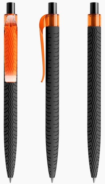 prodir Kugelschreiber QS03 Kunststoff-Clip curved transparent PRT softtouch T10 orange