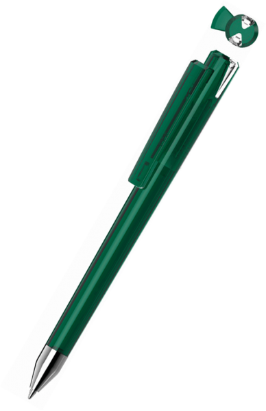 UMA Kugelschreiber CRYSTAL transparent SI 1-0147 Dunkelgrün-Klar