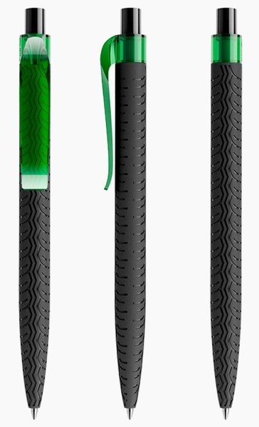 prodir Kugelschreiber QS03 Kunststoff-Clip curved transparent PMT T67 grün