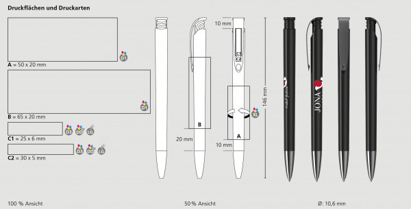 KLIO-ETERNA Kugelschreiber Jona high gloss MMn 41130 Neongelb TR