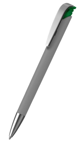 KLIO-ETERNA Kugelschreiber Jona softgrip ice MMs Hellgrau CSG Grün ITI