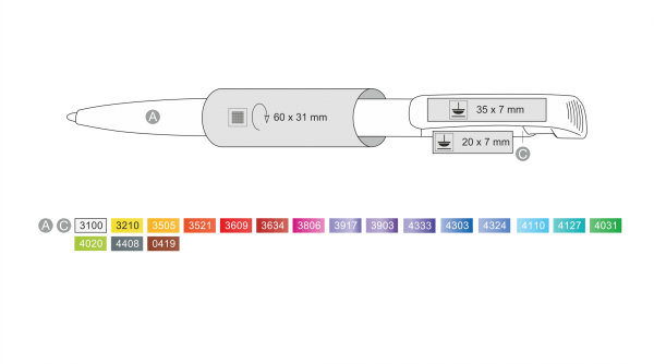Ritter Pen Kugelschreiber Clear Frozen G 42001 Topas-Grau 4408