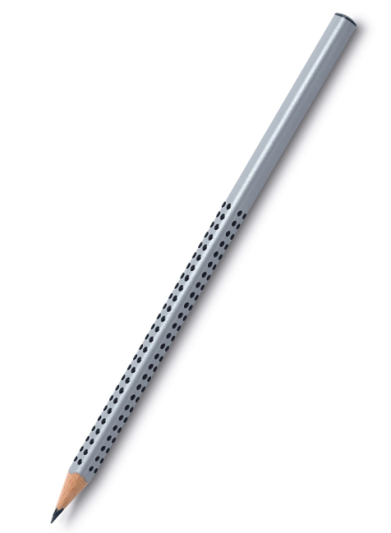 Faber-Castell Grip 2001 Silber Bleistift 217000 inkl. 1-farbigem Druck auf dem Schaft