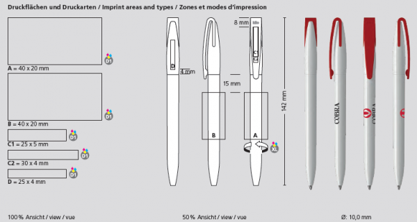 Klio-Eterna Kugelschreiber Cobra high gloss 41020 Hellgrün TZ
