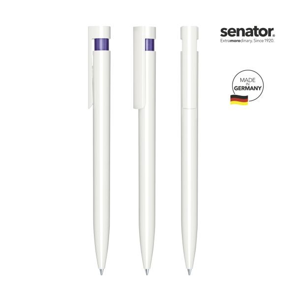 SENATOR antibakterieller Kugelschreiber LIBERTY Polished Basic Antibac 3407 Weiß - Violett 267