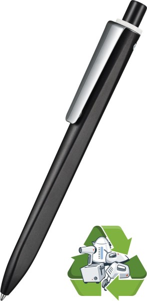 Ritter-Pen Kugelschreiber RIDGE RECYCLED M 99801 schwarz-weiß recycled