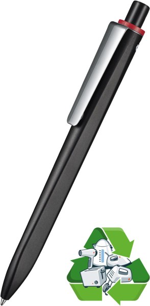 Ritter-Pen Kugelschreiber RIDGE RECYCLED M 99801 schwarz-rot recycled