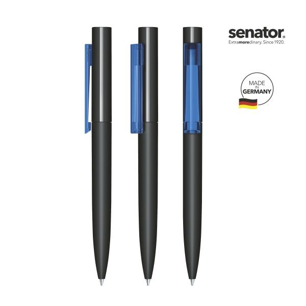 SENATOR Kugelschreiber HEADLINER Softtouch Schwarz Clip Blau Pantone 2935