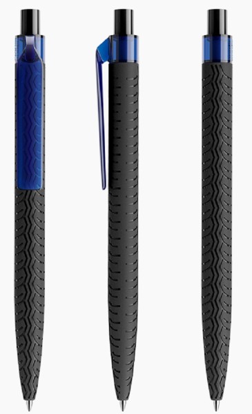 prodir Kugelschreiber QS03 Kunststoff-Clip flat transparent PMT T62 dunkelblau
