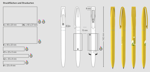 Klio-Eterna Kugelschreiber Cobra matt bio 41017 schwarz A bio