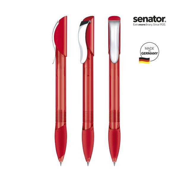SENATOR Kugelschreiber HATTRIX Clear SG MC 2419 Pantone 186 Rot