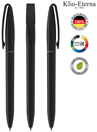 Klio-Eterna Kugelschreiber Cobra matt bio 41017 schwarz A bio