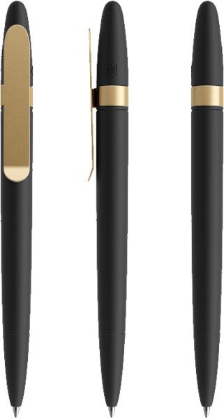 prodir Kugelschreiber DS5 Metal Clip TSR Softtouch Black S13 Gold