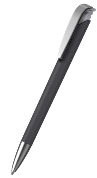 KLIO-ETERNA Kugelschreiber Jona softgrip ice MMs Schwarz ASG Transparent GTI