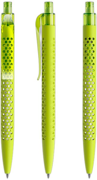prodir Kugelschreiber QS40 Air Kunststoff-Clip curved PRT softtouch R66 gelb-grün
