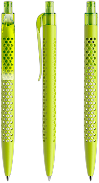 prodir Kugelschreiber QS40 Air Kunststoff-Clip curved PMT matt M66 gelb-grün