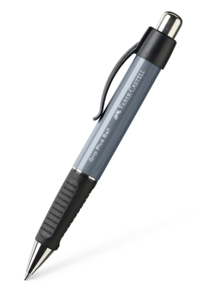 FABER-CASTELL Kugelschreiber Grip Plus Stone Grey inkl. 1-farbigen Druck auf dem Schaft