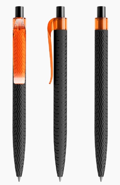 prodir Kugelschreiber QS03 Kunststoff-Clip curved transparent PMT T10 orange