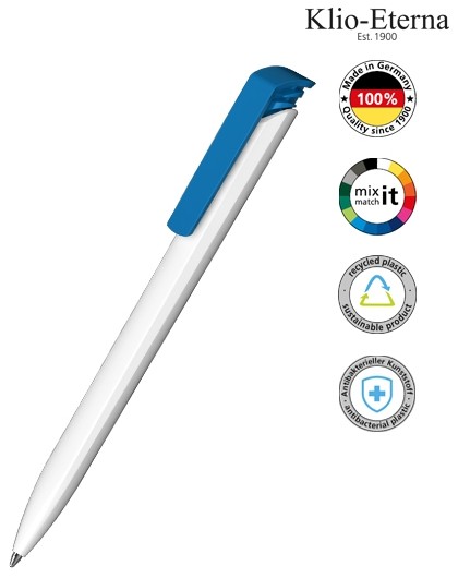 Klio-Eterna Kugelschreiber Trias recycling antibacterial 42668 weiß/hellblau