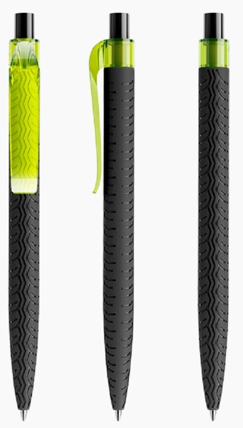 prodir Kugelschreiber QS03 Kunststoff-Clip curved transparent PMT T66 gelb-grün